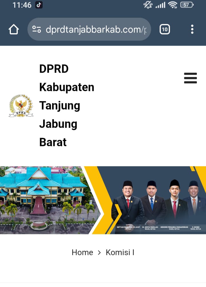 Diduga Bermasalah, Website DPRD Tanjab Barat, Data Pimpinan dan Anggota Dewan Tidak Akurat
