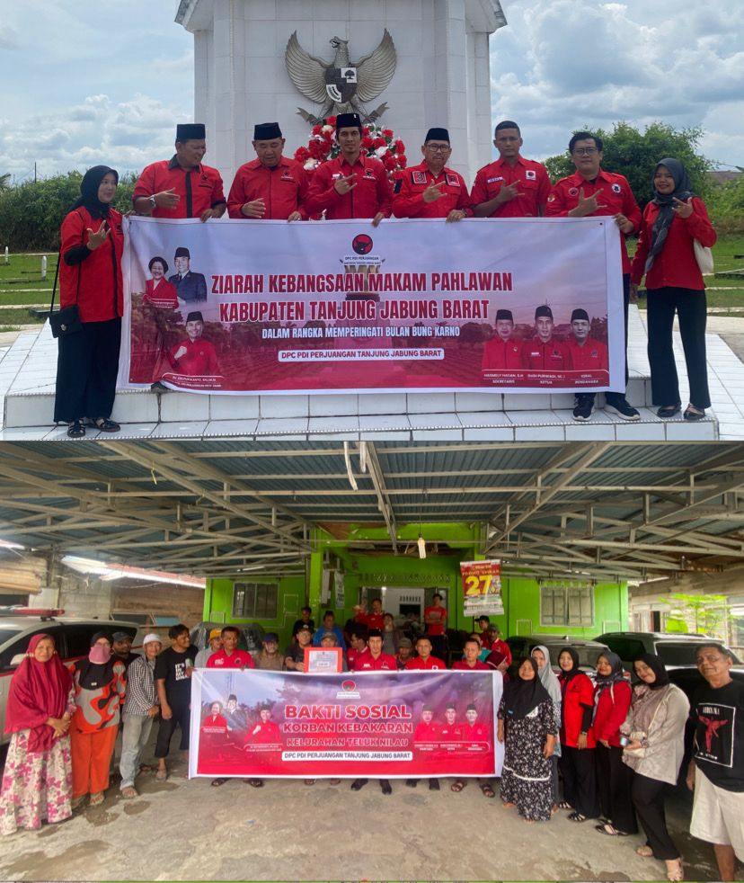 PDI Perjuangan Tanjab Barat Ziarah ke Makam Pahlawan & Gelar Bakti Sosial Dalam Rangka Peringatan Bulan Bung Karno 2026